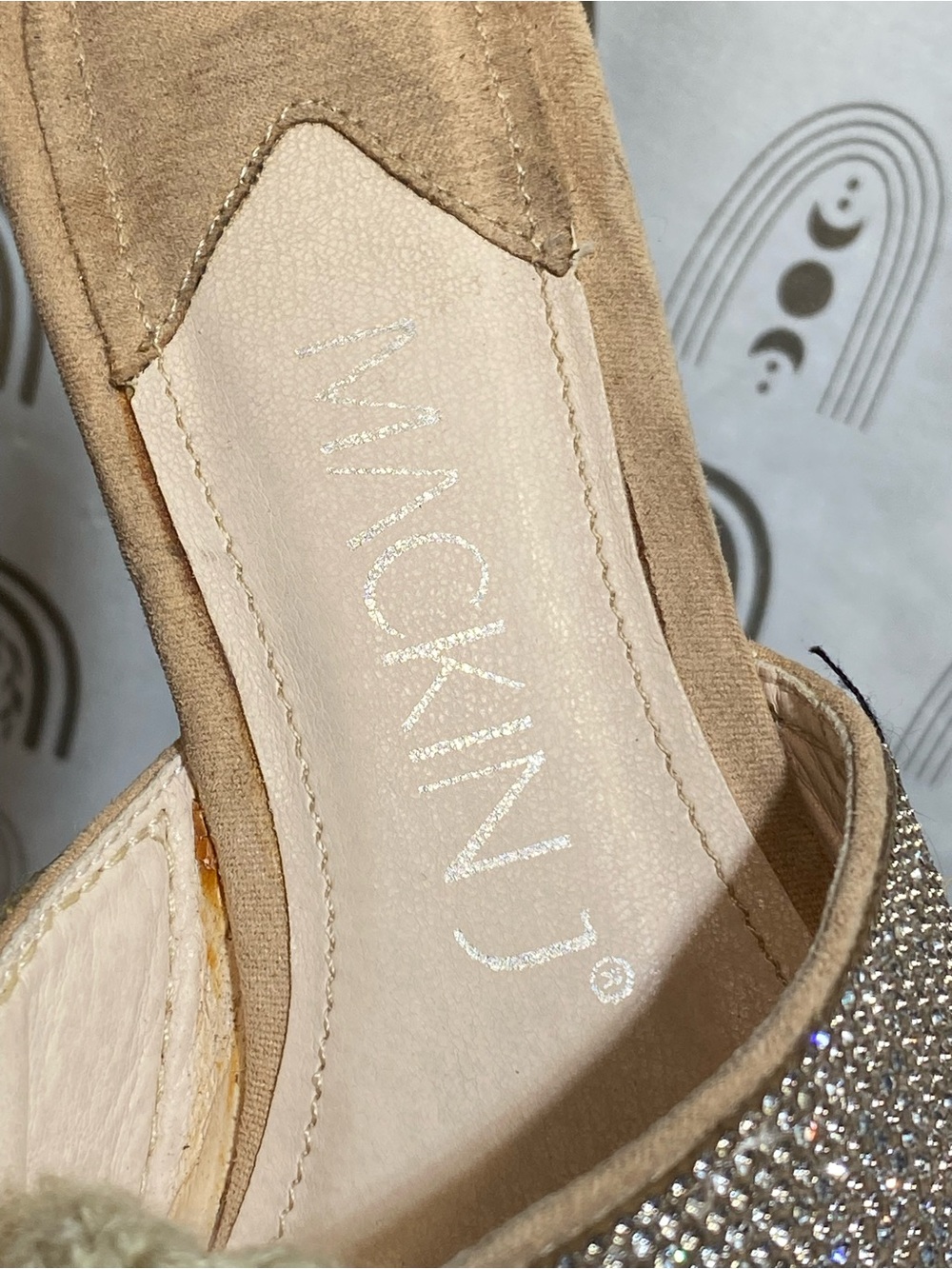 MICKA Gold Rhinestone Pointed-Toe Slip-On Mules - Picture 5 of 9